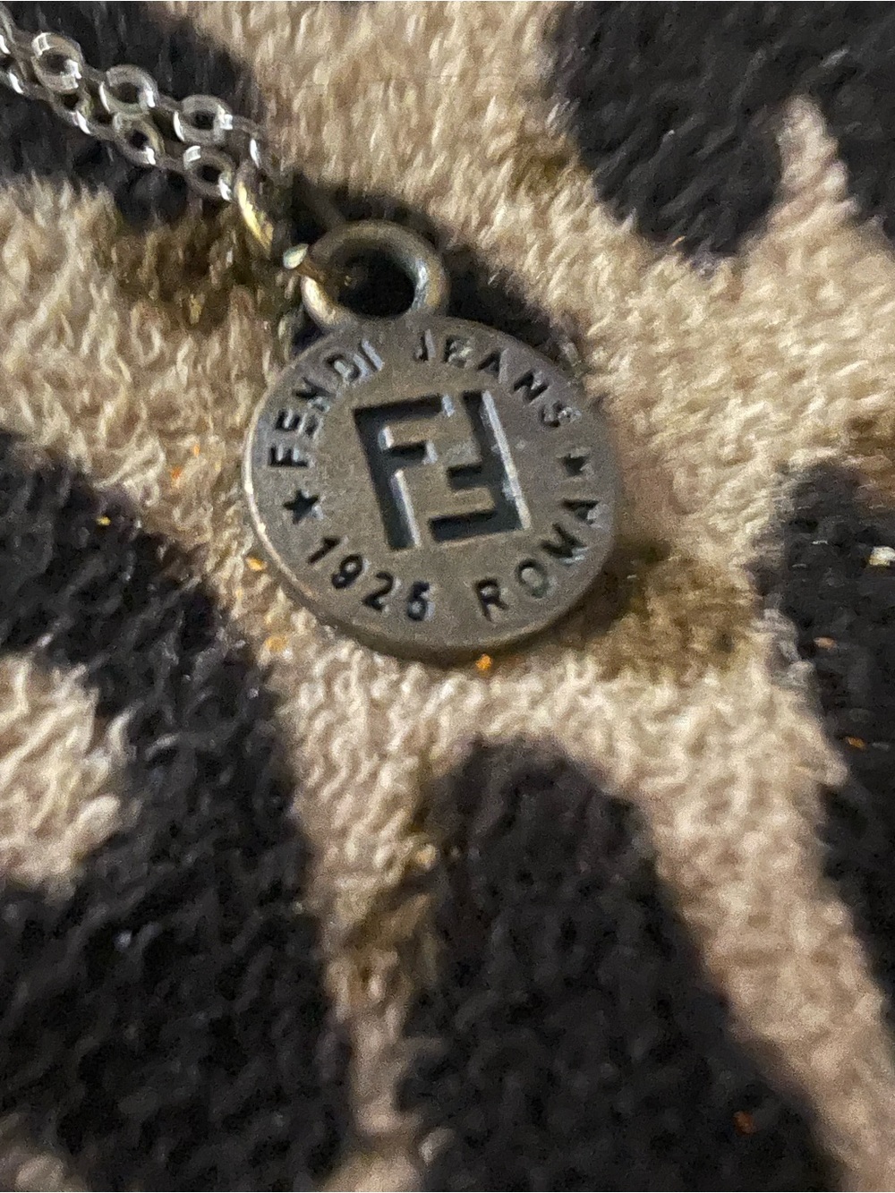 Fendi Silver-Tone Logo Pendant Necklace - Picture 2 of 4